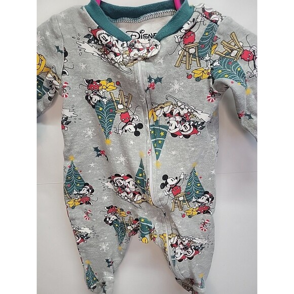 Disney baby 1 Piece Sleeper Baby 0-3 Months Mickey Mouse Pluto Dog Christmas - Picture 1 of 8